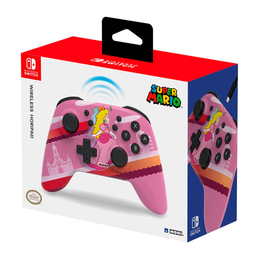 HORI Controle Sem Fio Horipad Edição Princesa Peach para Nintendo Switch 1 e 2