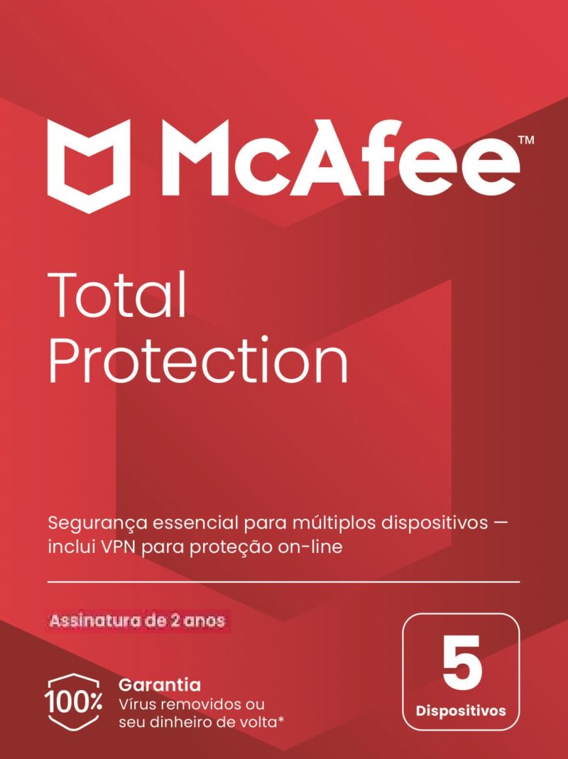 Mcafee Total Protection para 5 Dispositivos Assinatura 1 Ano