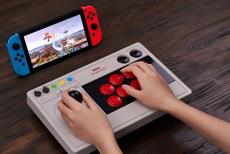 8BITDO Controle Bluetoth e Com Fio Arcade Stick Para Nintendo e PC