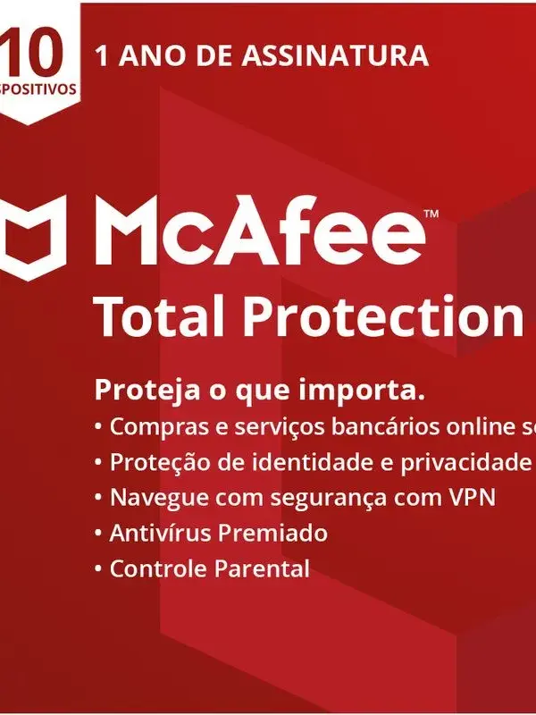 Mcafee Total Protection para 10 Dispositivos Assinatura 1 Ano