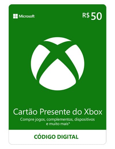 Cartão Presente Xbox Live BR -  R$ 50 / R$ 60 / R$ 100 / R$ 200